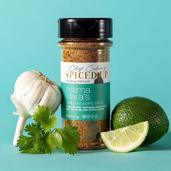 Spiced Up Mama Clara Sofrito Seasoning ??Latin-Inspired Blend with Tomato, Garlic, Onion & Herbs ??Bold Sofrito-Style Spice for Rice, Beans, Soups & Stews ??Vegan, Non-GMO, Gluten-Free ??4.1 oz