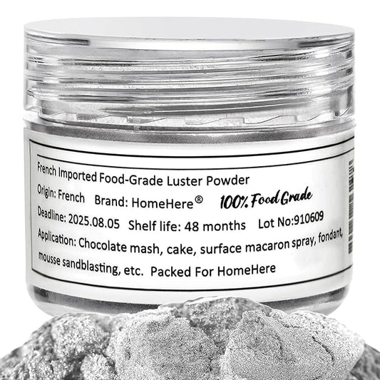 HomeHere Edible Luster Dust Food-Grade Glimmer Powder Glitter for Cake Decorating 7g, Edible Sprinkle Glitter for Cocktails Drinks Baking Candy Dessert Chocolate Vegan Tasteless