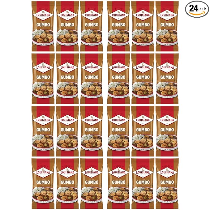 Louisiana Gumbo Base 5 oz. (Pack of 24) - Authentic Cajun Flavor for Delicious Gumbo - Just Add Your Choice of Meat and or Seafood Over Rice - By Louisiana Fish Fry