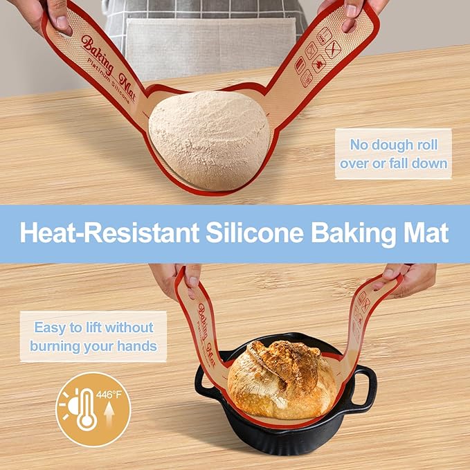 Sourdough Starter Jar,Sourdough Starter Kit with Ounce&ML Scale Line,Date Marked Feeding Band, Thermometer, Sourdough Jar Scraper, Silicone Lid,Cloth Cover & Bamboo Wood Lid(30oz/900ml)