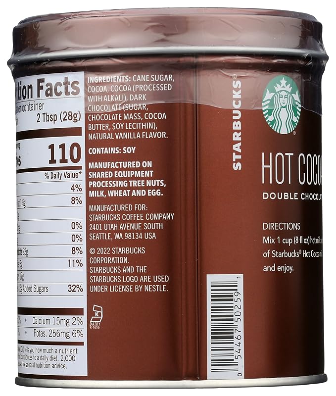 Starbucks Hot Cocoa, Double Chocolate, 7 Ounce