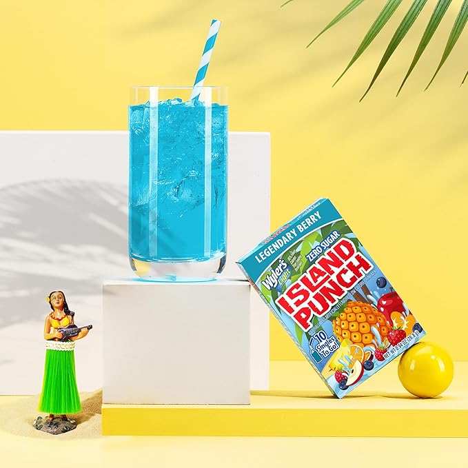 Wyler?셲 Light Island Punch Singles To Go, Legendary Berry, 10-Count per Box (12 Pack) ??Low Calorie Powdered Drink Mixes, Caffeine Free, Gluten Free, and Zero Sugar, 120 Total Powder Packets