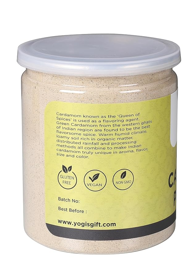 Green Cardamom Powder 10 oz (283g) | Great Flavour & Aroma for Baking, Coffee, Tea and Curries | Cardamom Ground Powder from Fresh Cardamom Seeds | Elettaria Cardamomum (l.) Maton | By Yogi's Gift ®