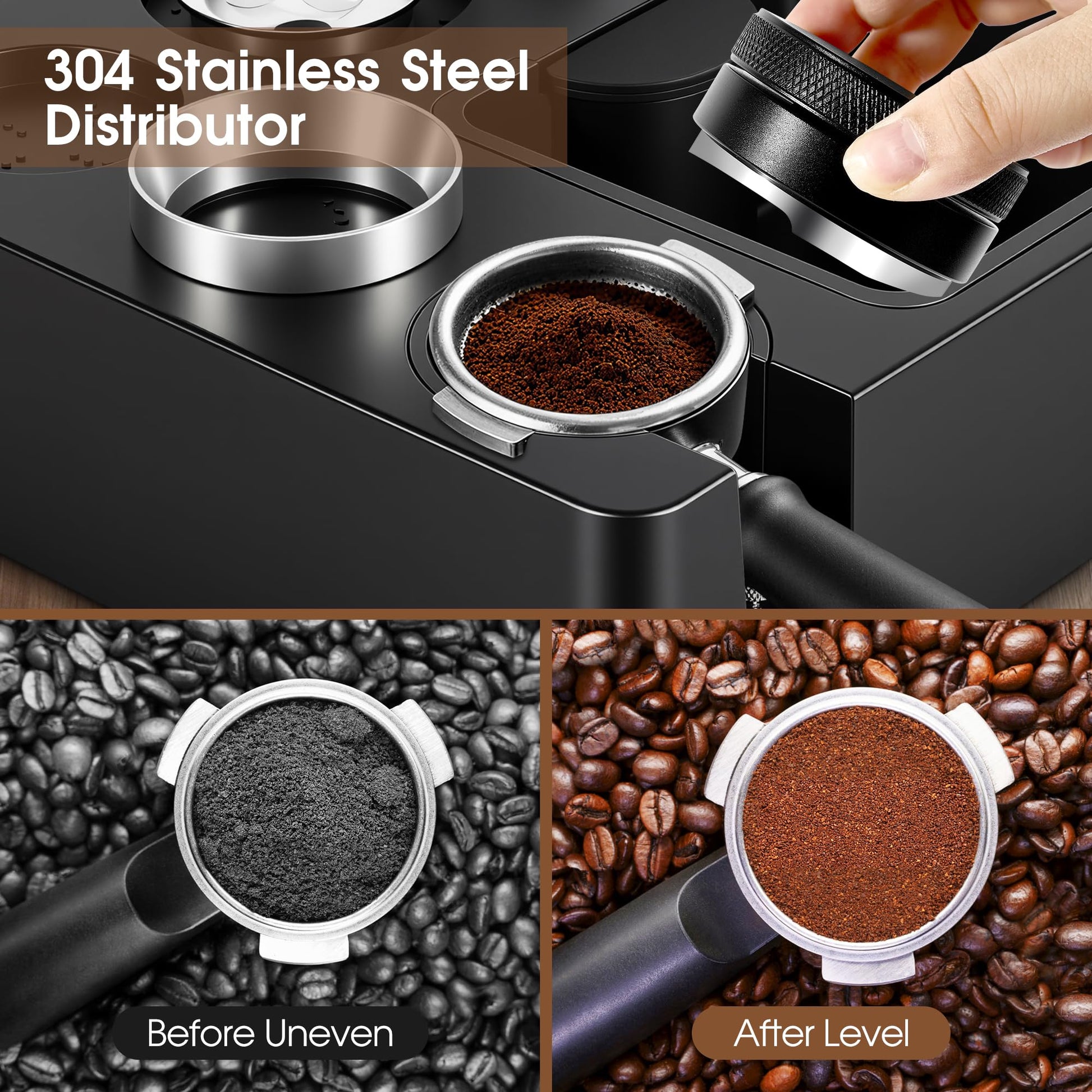 Reoszeank 54mm Espresso Accessories Kit, Tamping Station, Knock Box, Tamper