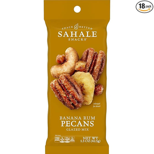 Sahale Snacks Banana Rum Pecans Glazed Mix, 1.5 Ounces (Pack of 18)