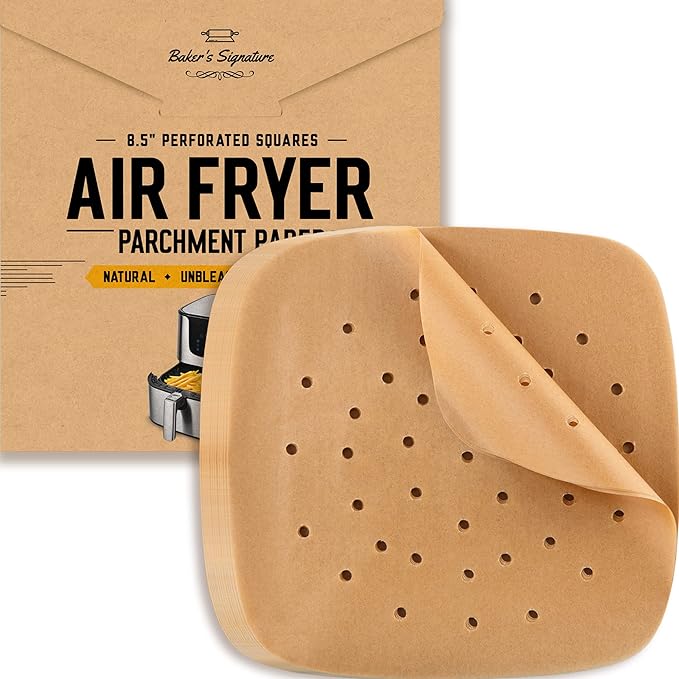 Bamboo Steamer Liner, 8.5" Air Fryer Parchment Paper Liners Sheets ??220pcs Unbleached Bamboo Steamer Basket Liners ??Easy Cleanup, Will Not Burn or Curl, Non-Toxic & Volume Pack by Baker?™s Signature
