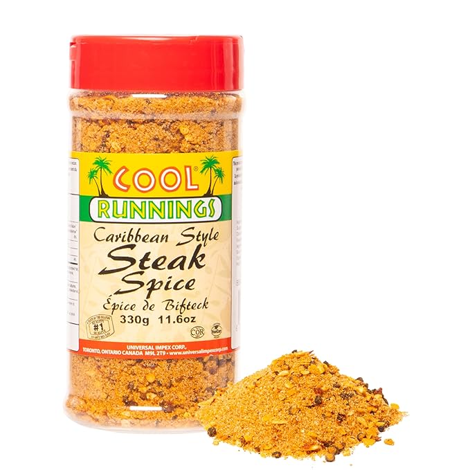 Cool Runnings Caribbean Style Steak Spice Seasoning 330g - Bold and Peppery Blend for Grilling, Roasting, and Pan-Frying Steaks and Meats