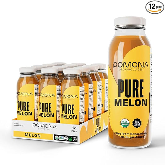 Pomona Organic Juices Pure Melon Juice, Cold Pressed Organic Juice, Non-GMO, No Sugar Added, Not