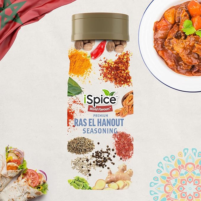 iSpice - Low-Sodium Sugar-Free Ras el Hanout Seasoning World Flavor Super Spice Blend | All Natural |