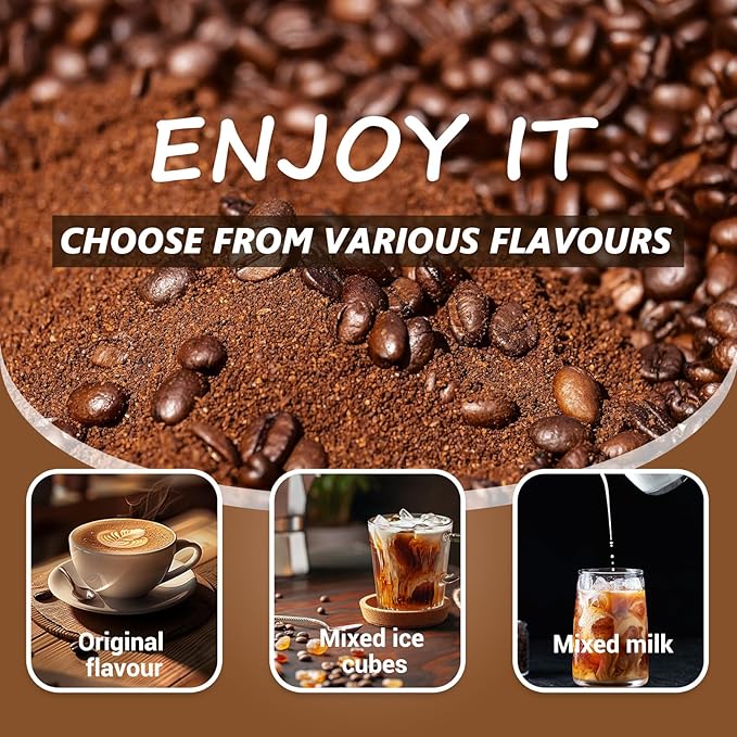 Mushroom Coffee - Instant Coffee Powder with Organic Lion?™s Mane, Reishi, Cordyceps, Turkey Tail, King Trumpet & Shiitake, Adaptogenic 6 Mushrooms for Energy, Digestion & Immune Support, 30 Servings