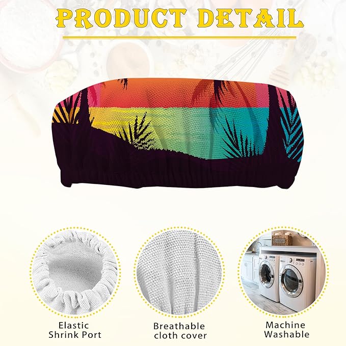 Tropical Palm Cloth Covers for Sourdough Starter Jars, Tree Sunset Heat Preservation to Increase Fermentation for Bread Sewn Cloth Cover for Sourdough Starterç«? Packç«?,<div>