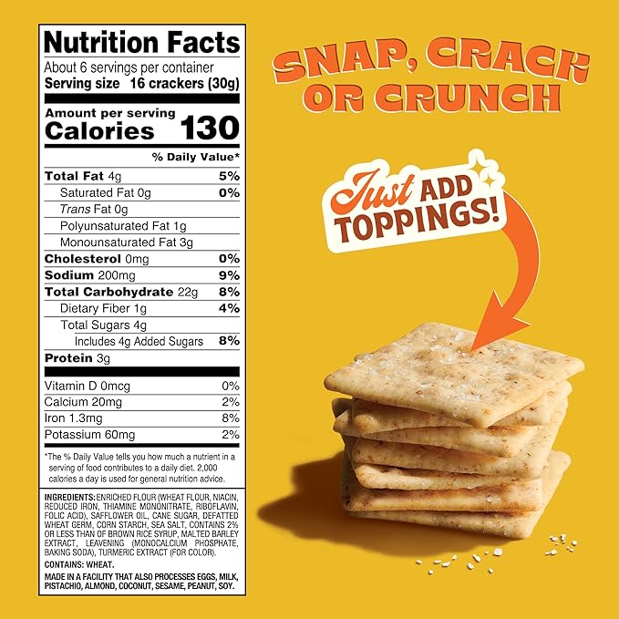 Back to Nature - Crispy Wheat Crackers - Real Ingredients like Wheat Flour & Sea Salt - Non-GMO - 6.5 Ounce (Pack of 3)