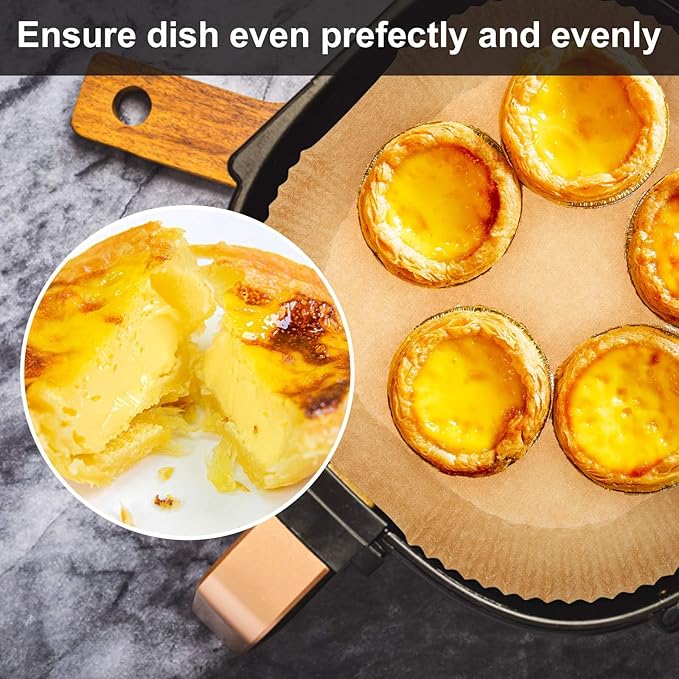 Air Fryer Liners 200pc, Disposable Air Fryer Paper Liners High Temperature Resistant, Square Air Fryer Parchment Paper Liners 5-8QT, Airfryer Liners Non-Stick and Oil Proof Baking Paper for Microwave
