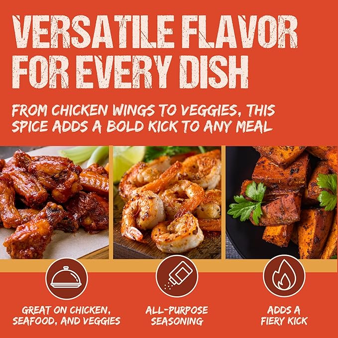 The Spice Lab Nashville Hot Chicken Seasoning - All Purpose Spicy Dry Rub for Chicken Wing Dust Seasoning - Gluten Free & Kosher Southern Flavor – 6.5 oz Shaker – 7106