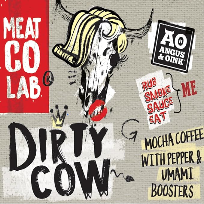 Angus & Oink | Dirty Cow Beef BBQ Rub | Bold Flavour for Brisket & Beef Ribs | Perfect for Low & Slow BBQ | Coffee-Infused Bark Maker | Gluten-Free | 220g