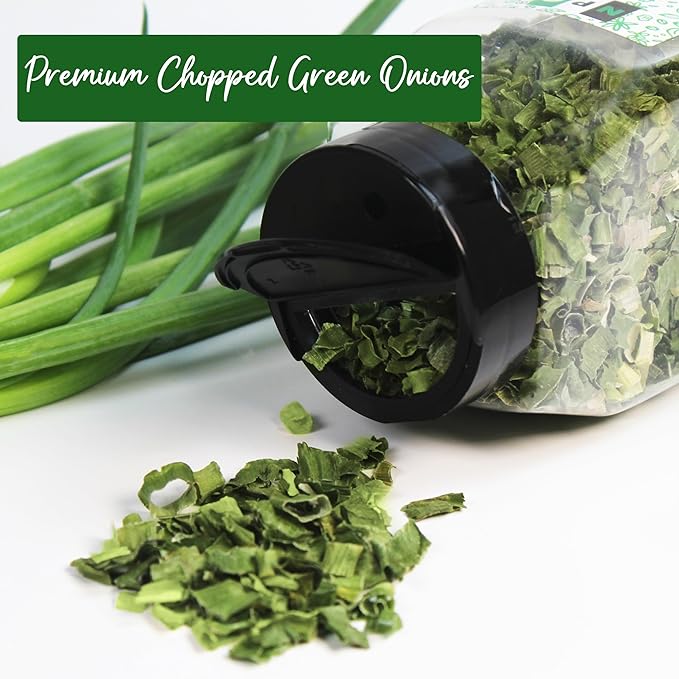 NPG Freeze Dried Chopped Green Onions 2 Oz, All Natural Non-GMO Gluten Free, Dried Scallions, Gourmet Spring Green Onions for Cooking, Salads, Garnish