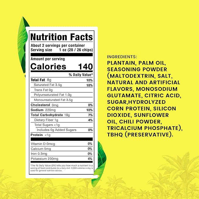 Zambos Plantain Chips Salsa Verde (Pack of 12)