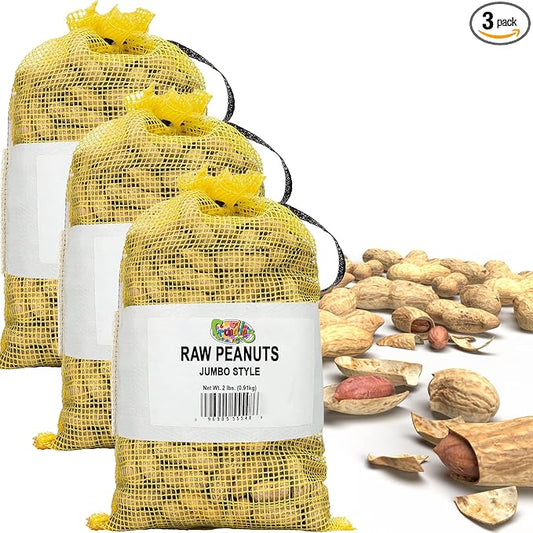 Fruidles Raw Peanuts, Raw Peanuts in Shell, Great for Boiling, Squirrels Feed, Birds Feed and Wildlife, 2 Pound Bag (3-Pack)