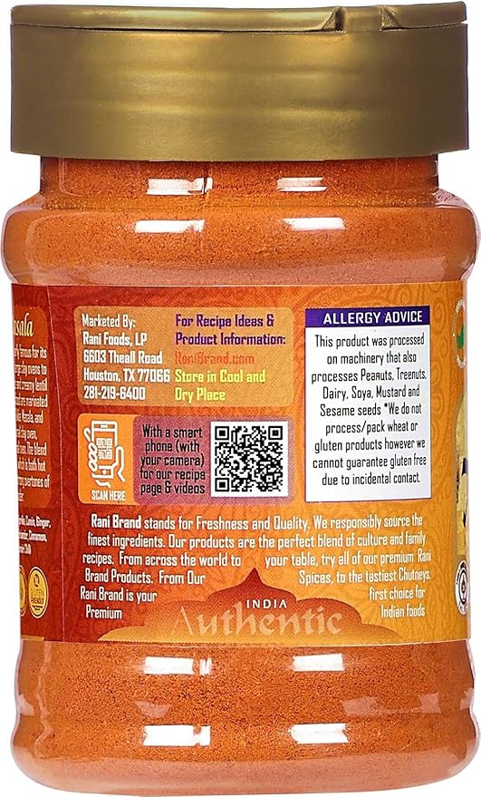 Rani Tikka Masala Indian 7-Spice Blend 3oz (85g) PET Jar ~ All Natural | Salt-Free | Vegan | No Colors | Gluten Friendly | NON-GMO | Indian Origin