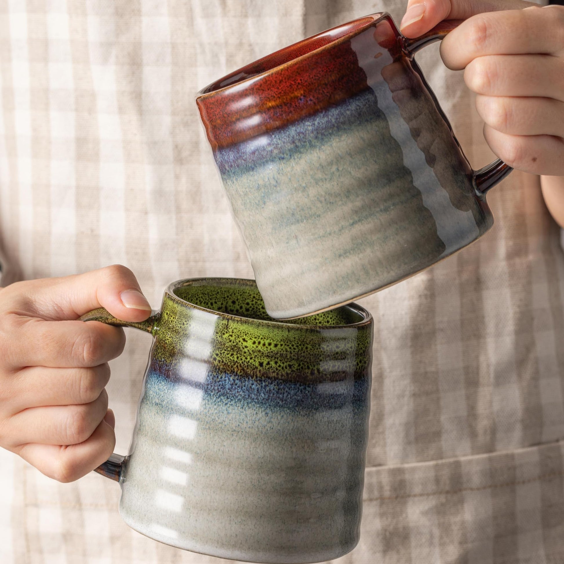 TaoTaojarvie 15.5oz Large Heavyweight Ceramic Mug, Reactive (Light Green)