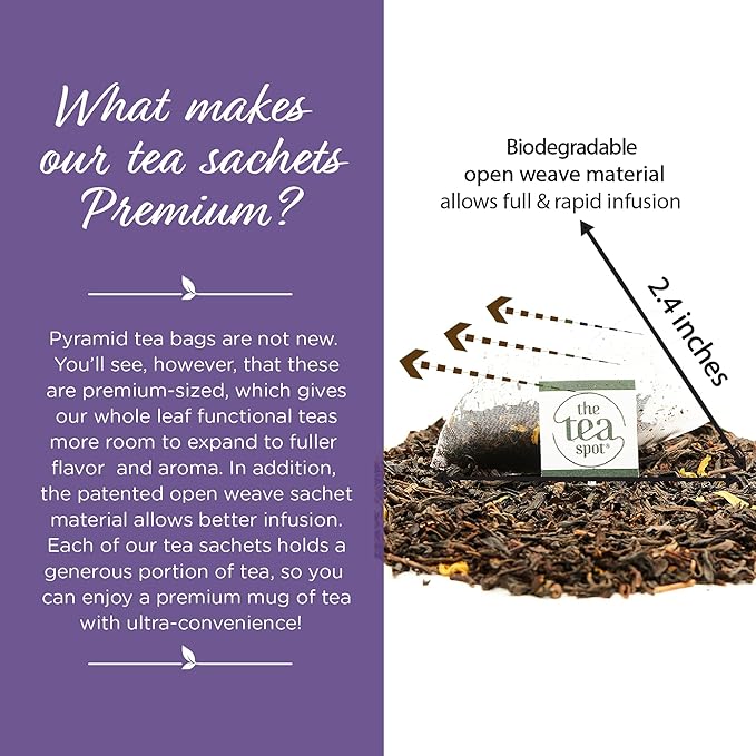 The Tea Spot Bolder Breakfast Tea with Dark Chocolate Flavoring | Blend of Black Tea, Pu?™erh Tea, Calendula Flowers, Sunflower Petals, and Chocolate Flavoring | 15 Tea Bags