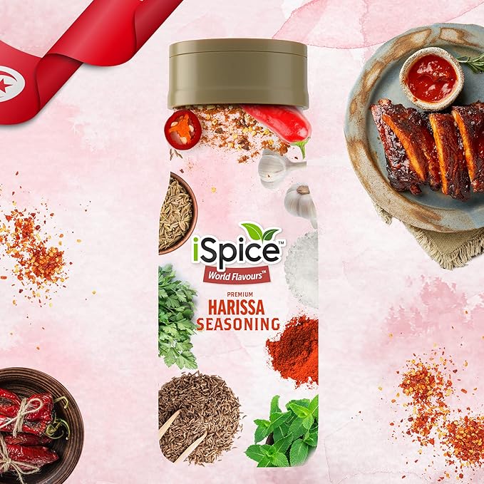 iSpice - HARISSA SEASONING World Flavor Super Spice Blend | All Natural | Ready to use as is | No preparation is necessary