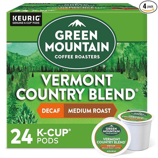 Green Mountain Coffee Roasters Vermont Country Blend Decaf, Keurig Single-Serve K-Cup Pods, Medium Roast Coffee, 96 Count