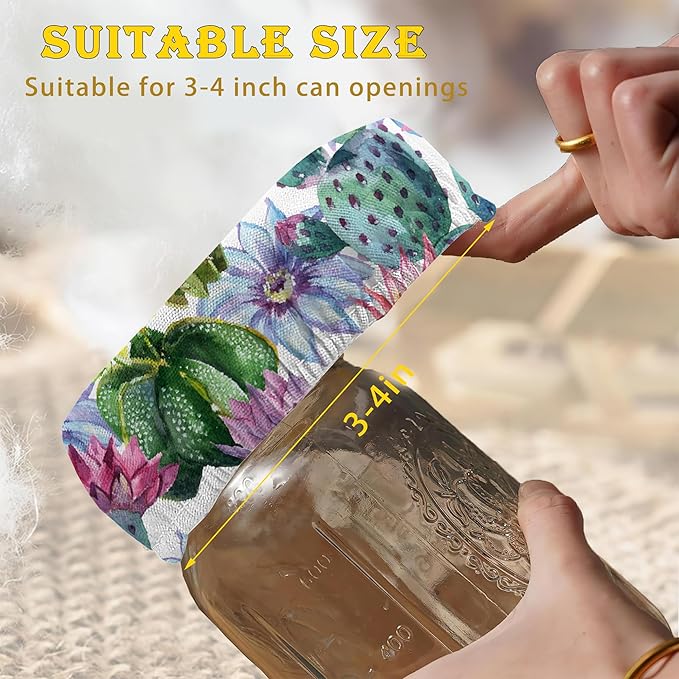 Cactus Flower Cloth Covers for Sourdough Starter Jars, Heat Preservation to Increase Fermentation for Bread Sewn Cloth Cover for Sourdough Starterç«? Packç«?,<div>