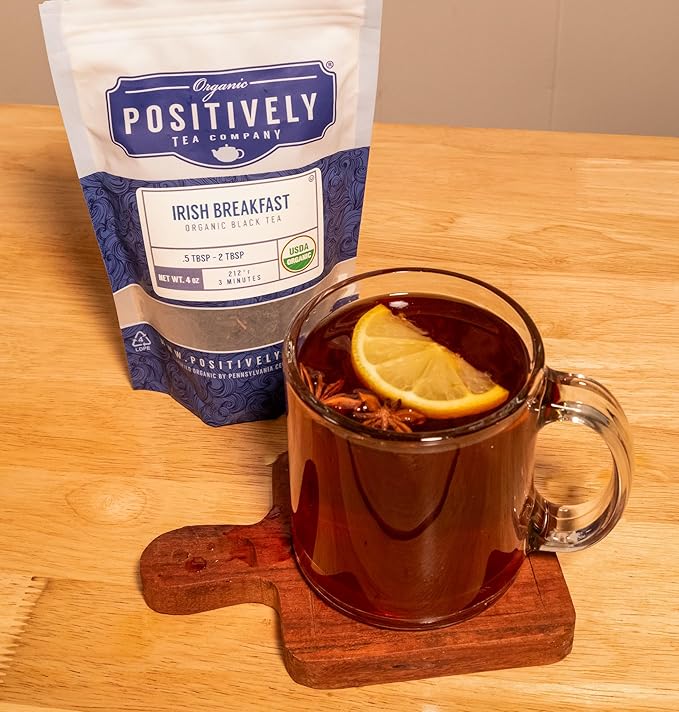 Organic Positively Tea Company, Irish Breakfast Black Tea, Loose Leaf, 4 Ounce
