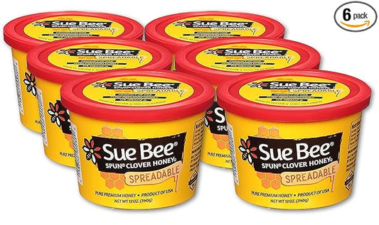 Sue Bee Spun Honey From USA Beekeepers, 12 oz, Pack of 6