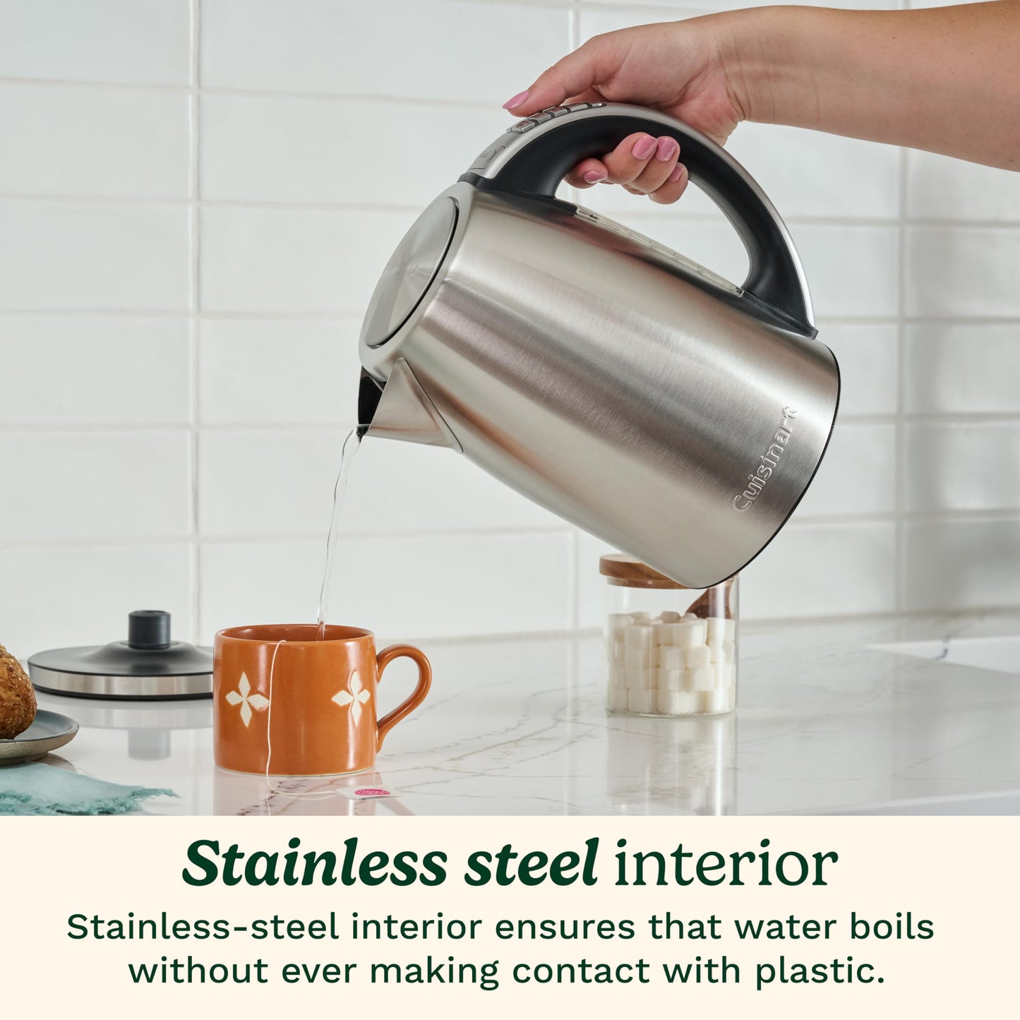 Cuisinart Electric Kettle, 1500W Fast Heating, 6 Temp Presets, 1.7L