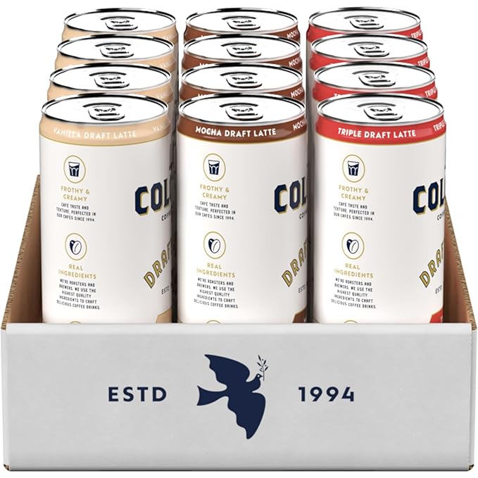 La Colombe Coffee, Draft Latte Variety Pack, 11 fl oz cans (Pack of 12), Includes Triple Latte, Vanilla Latte & Mocha Latte, Coffeehouse Quality, Ready-to-Drink, On-the-Go