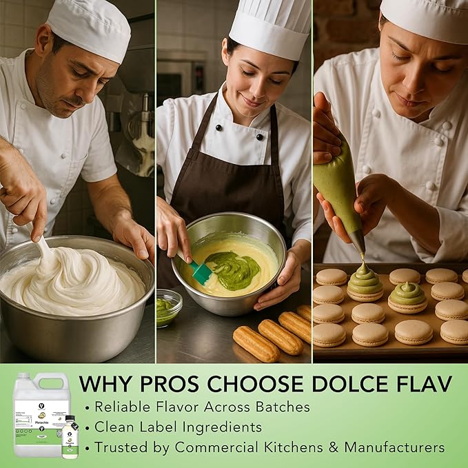 Dolce Flav Pistachio Flavoring ??32 oz. ??Premium Flavoring for Ice Cream, Desserts, Boba, Beverages & Baked Goods | Ideal for Restaurants, Bakeries & Coffee Shops