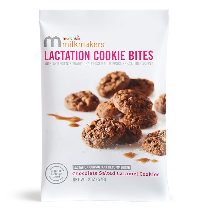 Munchkin Milkmakers Lactation Cookie Bites, Chocolate Salted Caramel, 10 Ct