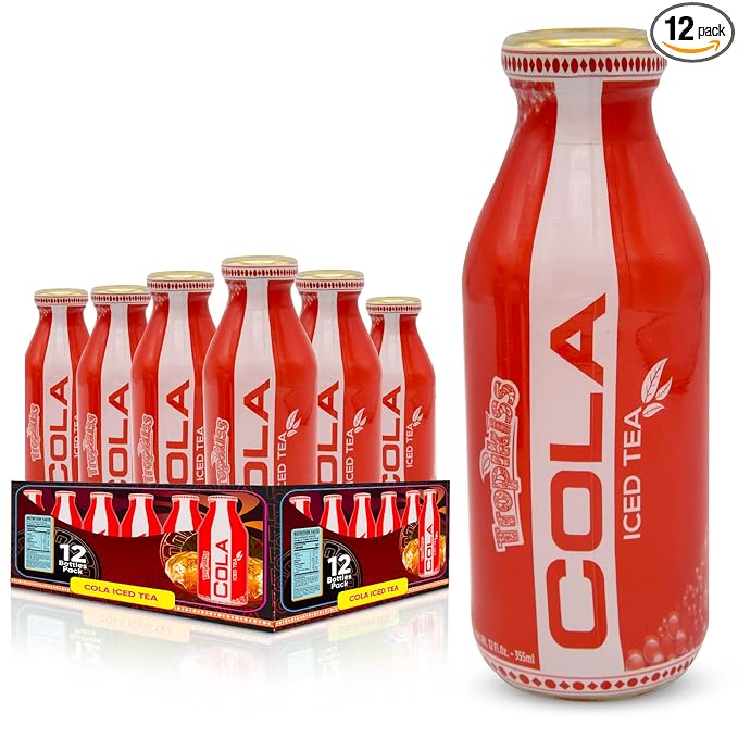 Tropikiss 12-Pack Cola Iced Tea – Antioxidant-Rich Refreshing Drink | Natural Bottled Ice Tea | Healthy & Flavorful Beverage