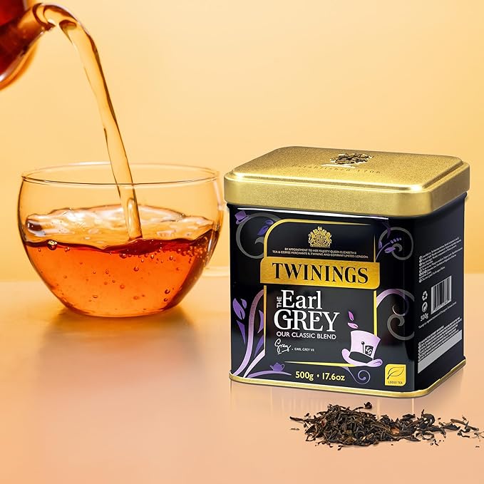 Twinings Earl Grey Loose Leaf Black Tea, 17.64 Ounce (500g) Tin, Caffeinated, Enjoy Hot or Iced