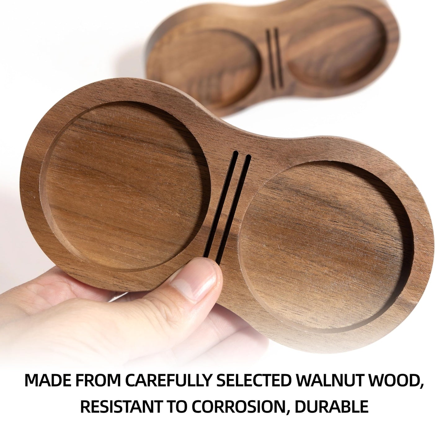NEOUZA Coffee Tamper Stand Holder for Tamper, Distribution Tool, Puck Screen, Walnut Wood,51mm 53mm