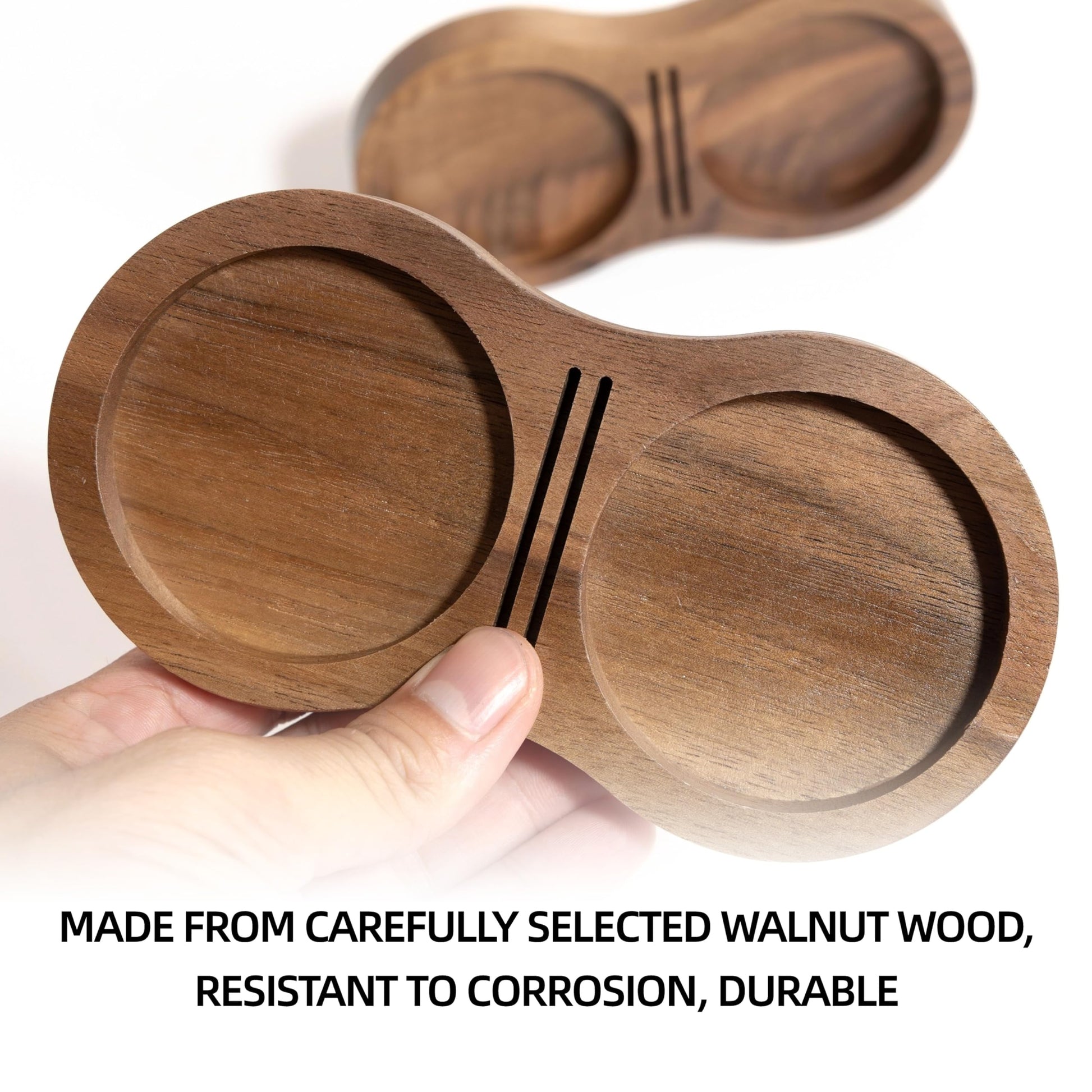 NEOUZA Coffee Tamper Stand Holder for Tamper, Distribution Tool, Puck Screen, Walnut Wood,51mm 53mm