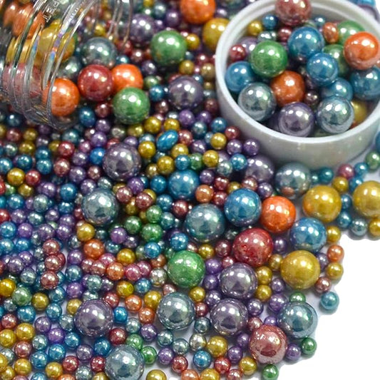 Rainbow Sprinkles Edible Sugar Pearls Sprinkles for Cake Decorating Cupcake Cookie Baking Cake Topper Decorations Wedding Halloween Christmas Supplies