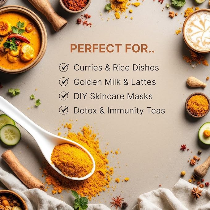 Organic Turmeric Powder 17.60 oz ??Turmeric Powder Organic for Cooking, Drinks & Skin ??USDA Certified, Ground Turmeric Spice, Gluten Free ??The Holly Tree