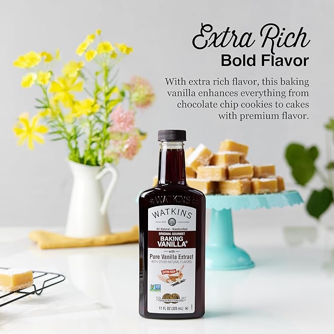 Watkins All Natural Original Gourmet Baking Vanilla, with Pure Vanilla Extract, 11 Fl Oz (Pack of 1) - Packaging May Vary