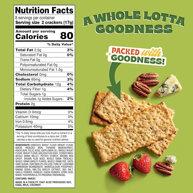 Back to Nature - Multigrain Flax Seeded Flatbread Crackers - Non-GMO, Made with Real Ingredients like Wheat Flour & Whole Grains - Seriously Tasty Snacks - 5 Ounce (Pack of 6)