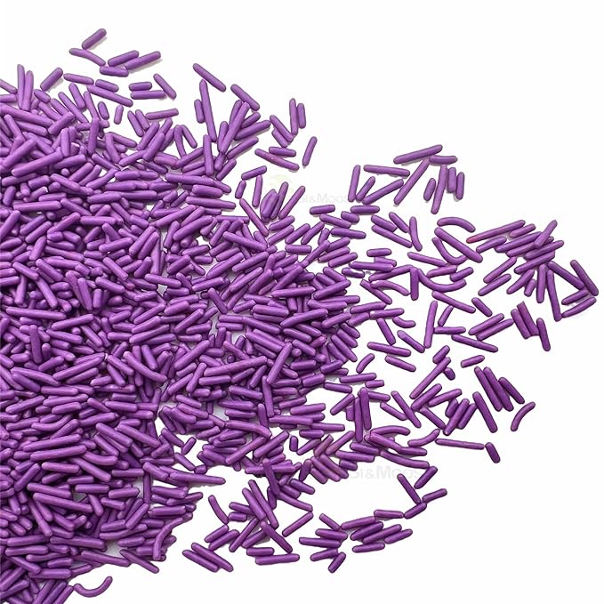 SE Si&Moos Purple Sprinkles Edible Purple Jimmies Soft Jimmy Sprinkles Halloween Cake Decorations Christmas Cookie Decorations for Topping Ice Cream, Cookies, Cakes, Cupcakes, Dessert Decorating 2.75 OZ