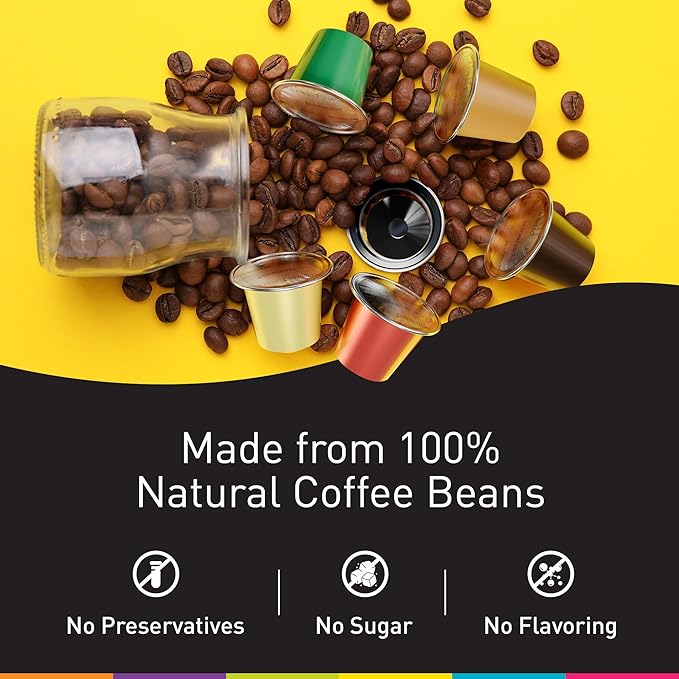 Bestpresso Coffee for Nespresso Original Machine 120 Aluminum pods Certified Genuine Espresso Decaffeinato Blend(Medium Intensity)Pods Compatible with Nespresso Original 60 Days Satisfaction Guarantee