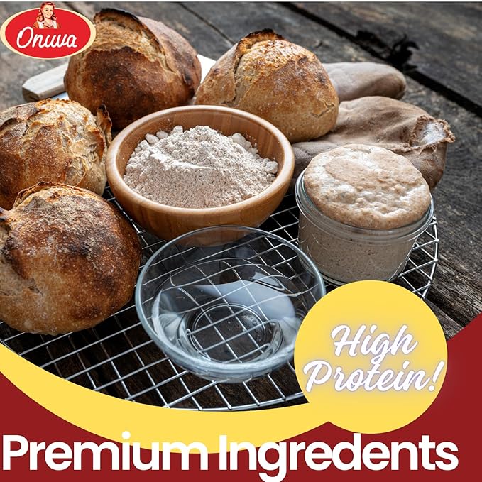 Vital Wheat Gluten by Onuva - 12 oz (340 g) -High Protein - Vegan - Non GMO - Keto Friendly - Bread Making - Natural Powder for Bread Machine - Low Carb - Vegan Gluten - For Seitan - Pack of 1
