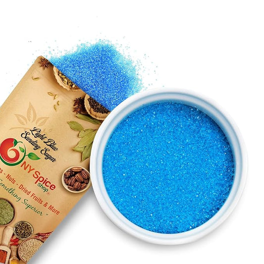 NY Spice Shop Light Blue Sanding Sugar - 8 Ounce Sweet Colorful Edible Sprinkles For Candy Dish - Sugar Sprinkles For Cake Decorating Cookies Basket & Dishes