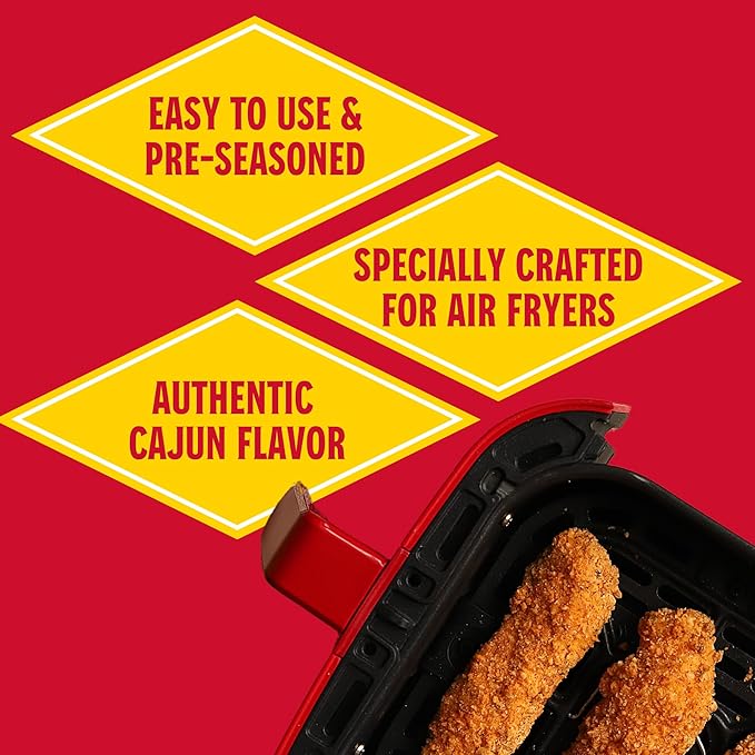 Louisiana Fish Fry, Air Fryer Chicken Coating Mix, 5 oz (Pack of 6) Each Box Coats 2 lbs of Chicken - Easy to Cook Air Fried Chicken - Crispy Texture, Delicious Flavor
