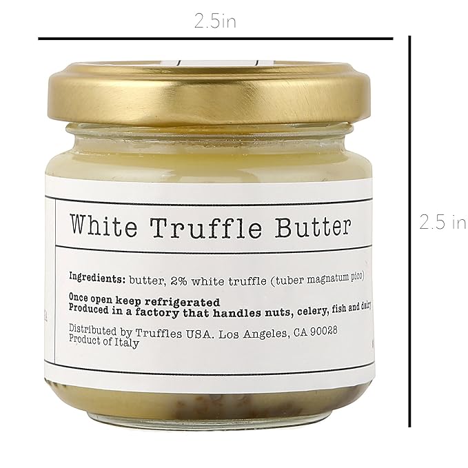 TRUFFLES USA White Truffle Butter 2.82 oz - Italian Truffle Butter from Fresh Italian Truffles, Imported from Italy from Authentic Family Owned Truffle Farms
