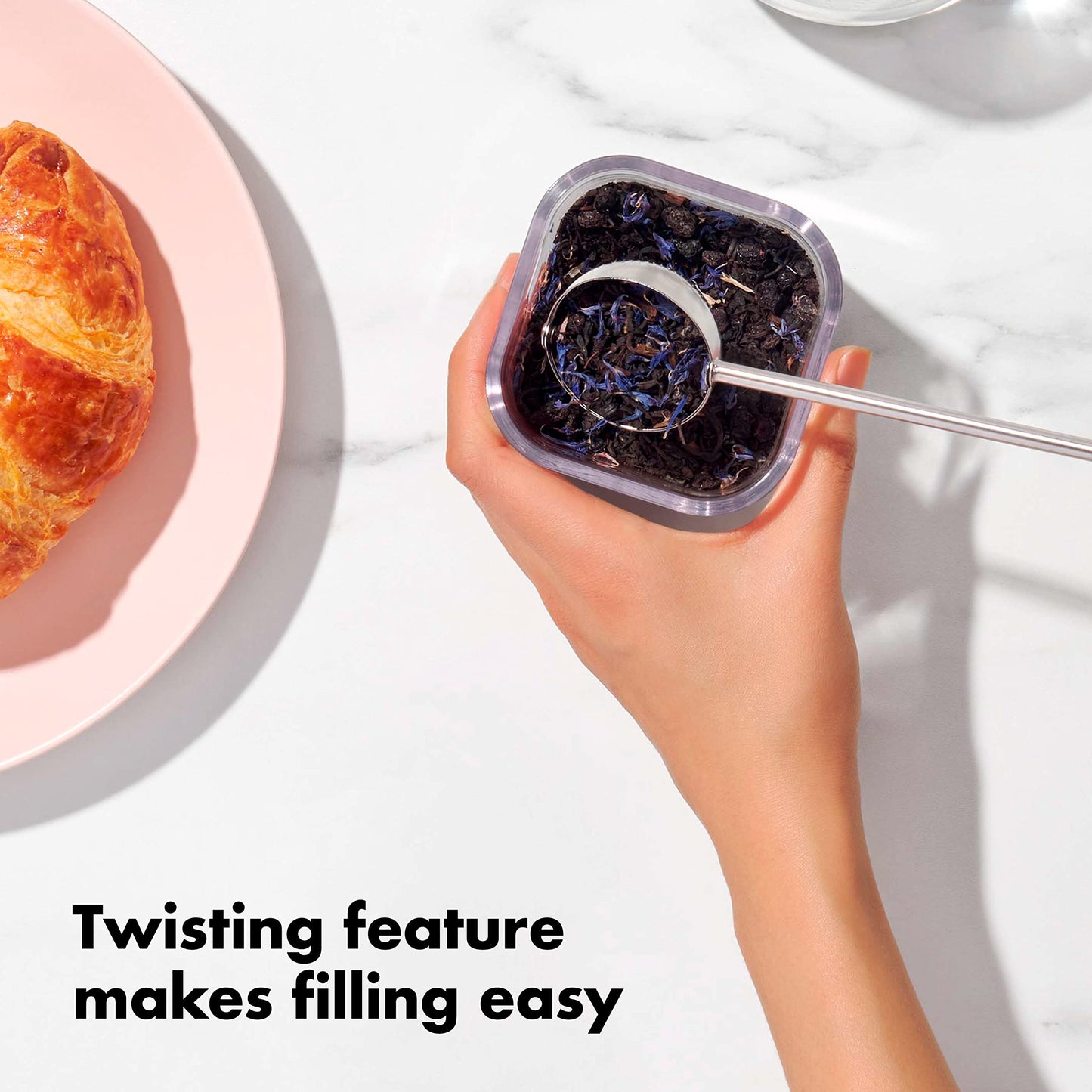 OXO Brew Twisting Ball Tea Infuser - Fine Mesh, Stainless Steel
