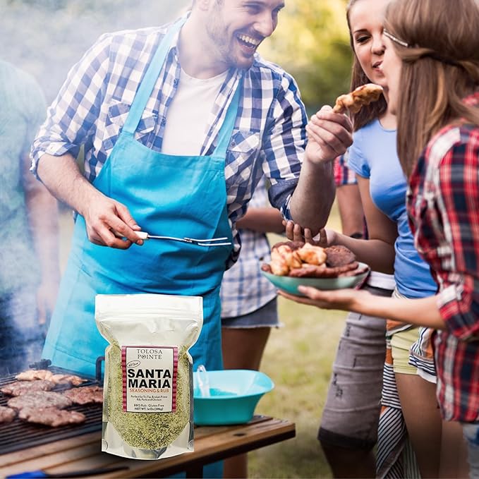 Tolosa Pointe All Que Santa Maria Seasoning & BBQ Rub for Chicken, Steak, Pork, Ribs, Prime Rib Roast, BBQ Seasoning, Grill, Gluten Free, 14 Oz (396g)